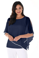 Frank Lyman Chiffon Overlay & Embellished Trim Blouse Style 185420