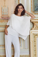 Frank Lyman Chiffon Overlay & Embellished Trim Blouse Style 185420