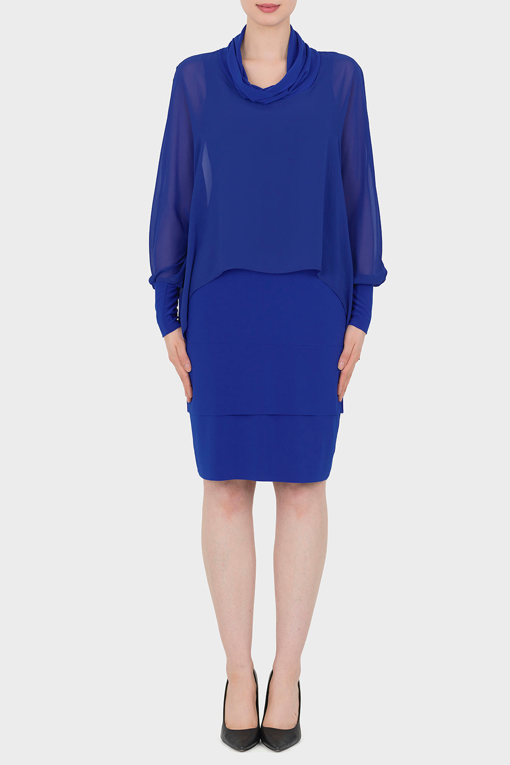 Joseph Ribkoff T Royal Blue Halter Neck Dress 223716 2922 main image 1