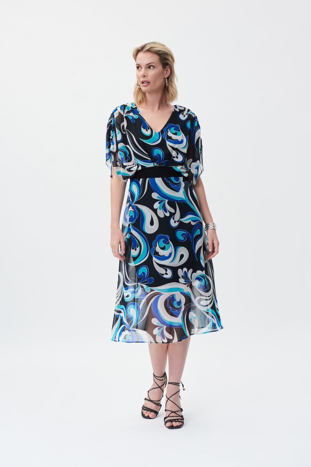 Joseph Ribkoff Black/Multi Abstract Dress Style 213687 main image 1