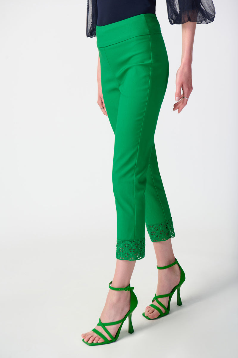 Joseph Ribkoff Green Crop Pull-on Pants Style 241102 – Luxetire