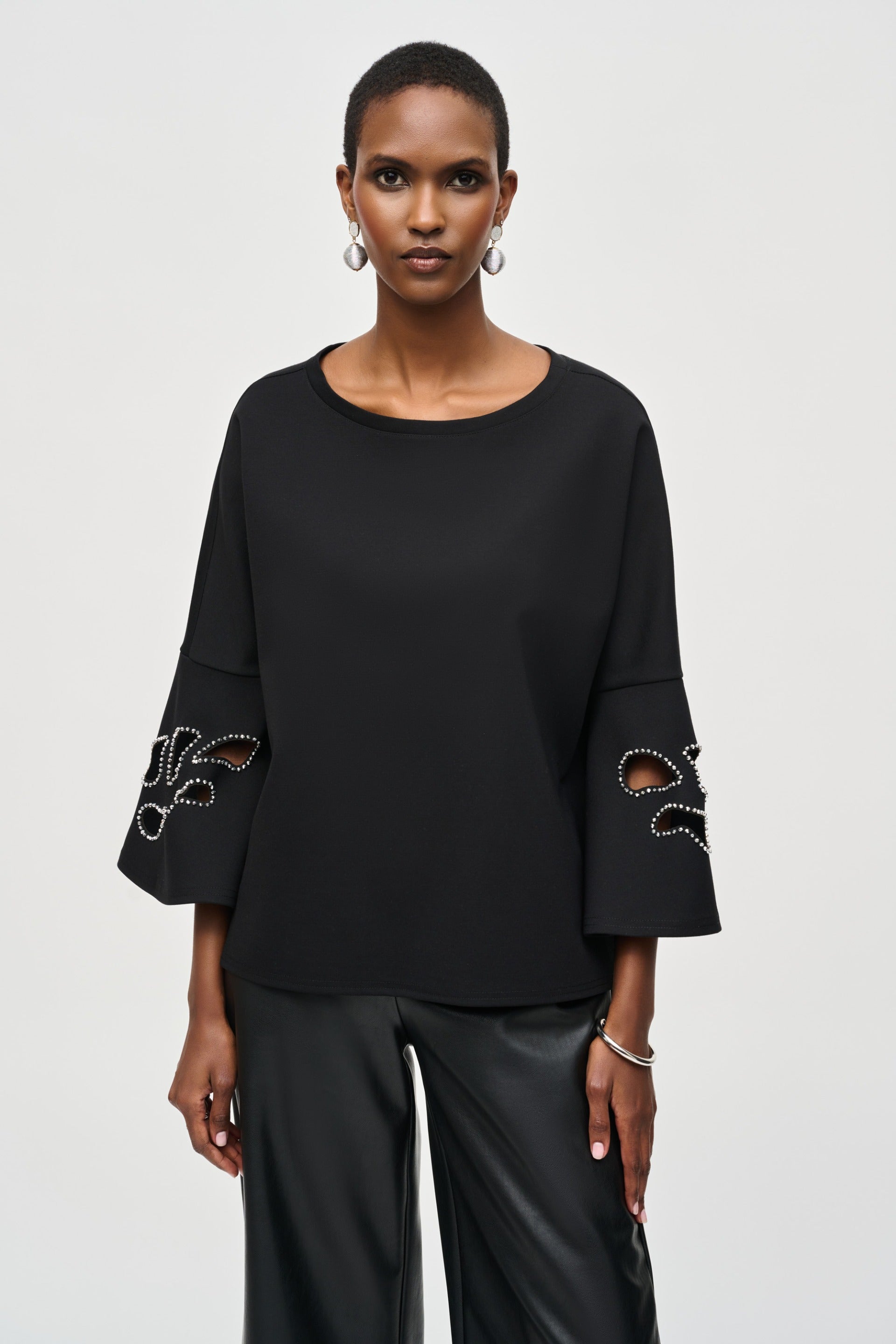 Pleated Satin Boxy Top - Joseph Ribkoff