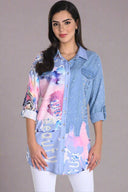 Frank Lyman Abstract Print Button Down Blouse Style 243528U