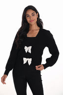 Frank Lyman Knit Cardigan With Decorative Bows Style 246224U