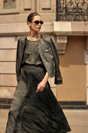 Joseph Ribkoff Foiled Faux Suede Fitted Jacket Style 253935