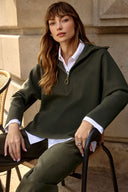 Joseph Ribkoff Boxy Pullover With Zipped Collar Style 253963