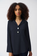 Joseph Ribkoff Straight Top With Button Detail Style 251079