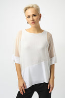 Joseph Ribkoff Mesh And Silky Knit Cocoon Top Style 251092