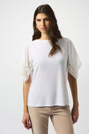 Joseph Ribkoff Straight Top With Lace Style 251117