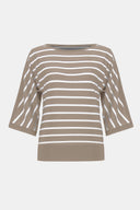 Joseph Ribkoff Knit Stripe Print Fitted Top Style 251190