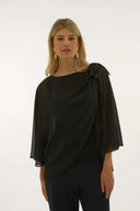 Joseph Ribkoff Chiffon and Silky Knit Poncho Top Style 251739