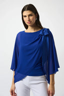 Joseph Ribkoff Chiffon and Silky Knit Poncho Top Style 251739