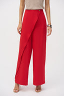 Joseph Ribkoff Wide-leg Pants With Asymmetrical Overlay Style 252004