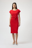 Joseph Ribkoff Scuba Crepe Sheath Dress With Pleats Style 252023