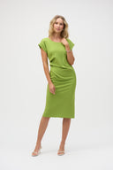 Joseph Ribkoff Scuba Crepe Sheath Dress With Pleats Style 252023
