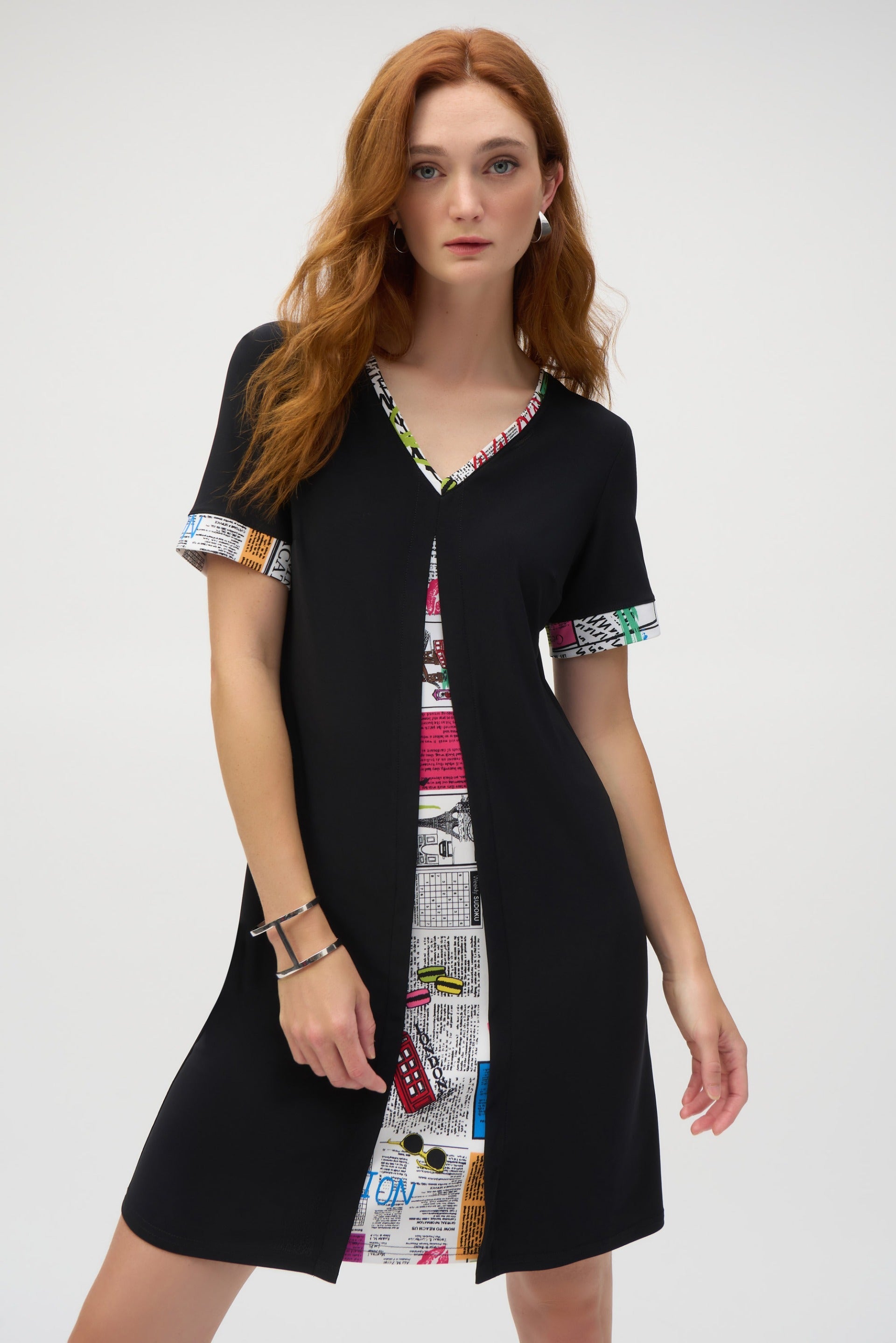 Joseph Ribkoff Cocoon Dress With Zipper Neckline Style 261132