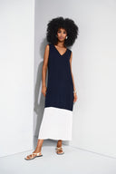 Joseph Ribkoff Gauze Color Block Straight Dress Style 252030