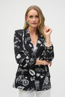 Joseph Ribkoff Conversational Print Straight Blazer Style 252042