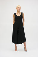 Joseph Ribkoff Black Silky Knit Wide Leg Sleeveless Jumpsuit Style 252056.
