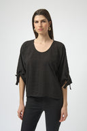 Joseph Ribkoff Textured Woven Boxy Top Style 252129