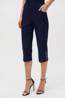 Joseph Ribkoff Millennium Capri Pull-On Pants with Guipure Style 252192