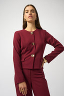 Joseph Ribkoff Merlot Scuba Crepe Boxy Blazer Style 253071.