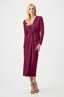 Joseph Ribkoff Signature Draped V-Neck Sheath Dress Style 253714F26