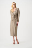 Joseph Ribkoff Signature Draped V-Neck Sheath Dress Style 253714F26