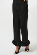Joseph Ribkoff Black Georgette Wide Leg Pleated Pants Style 253940.