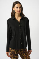 Joseph Ribkoff Silky Knit Button-Front Straight Blouse Style 253941