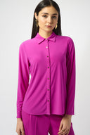 Joseph Ribkoff Silky Knit Button-Front Straight Blouse Style 253941.