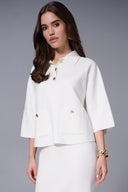 Joseph Ribkoff Boxy Pullover With Polo Collar Style 253962