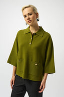 Joseph Ribkoff Boxy Pullover With Polo Collar Style 253962