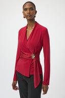 Joseph Ribkoff Fitted Wrap V-Neckline Top Style 254117