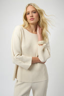 Joseph Ribkoff Pleated 3/4 Sleeve Boxy Top Style 254210