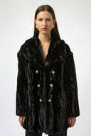 Joseph Ribkoff Textured Faux Fur Shawl Collar Coat Style 254908