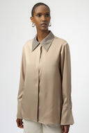 Joseph Ribkoff Button-Front Blouse with Embellished Collar Style 254926