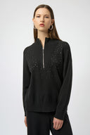 Joseph Ribkoff Mock Neck Pullover with Rhinestones Style 254933