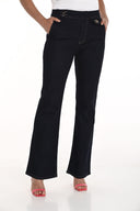 Frank Lyman Dark Blue Denim Fit & Flare Jeans Style 256759U