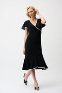 Joseph Ribkoff Wrap Dress With Contrast Trim Style 261013