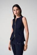 Joseph Ribkoff Fitted Sleeveless Vest With Front Zipper Style 261054
