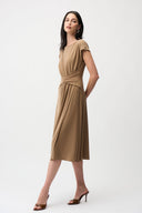 Joseph Ribkoff Silky Knit A Line Dress With Wrap Skirt Style 261146
