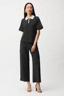 Joseph Ribkoff Silky Knit Boxy Top With Polo Collar Style 261164