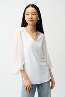 Joseph Ribkoff Straight Tunic With Chiffon Tulip Sleeves Style 261183