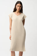 Joseph Ribkoff Pleated Straight Dress With Pockets Style 261252