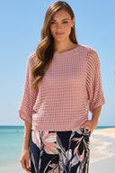 Frank Lyman Cropped Open-knit Top Style 261612