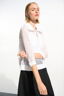 Joseph Ribkoff Boxy Sweater Knit With Zipped Neckline Style 261634