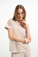 Joseph Ribkoff Silky Knit and Mesh Straight Top Style 261642