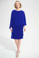 Joseph Ribkoff Sheath Dress With Chiffon Poncho Overlay Style 261707