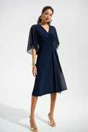 Joseph Ribkoff Fit & Flare Dress With Chiffon Draped Sash Style 261710